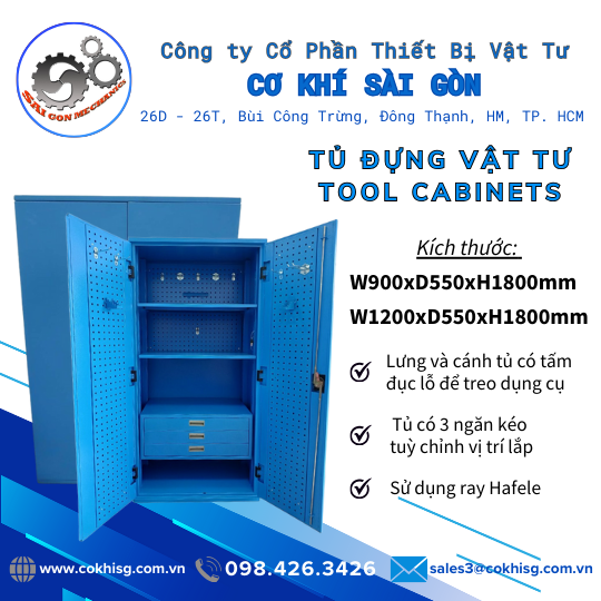 Tủ đựng dụng cụ vật tư | TBVT Cơ Khí Sài Gòn